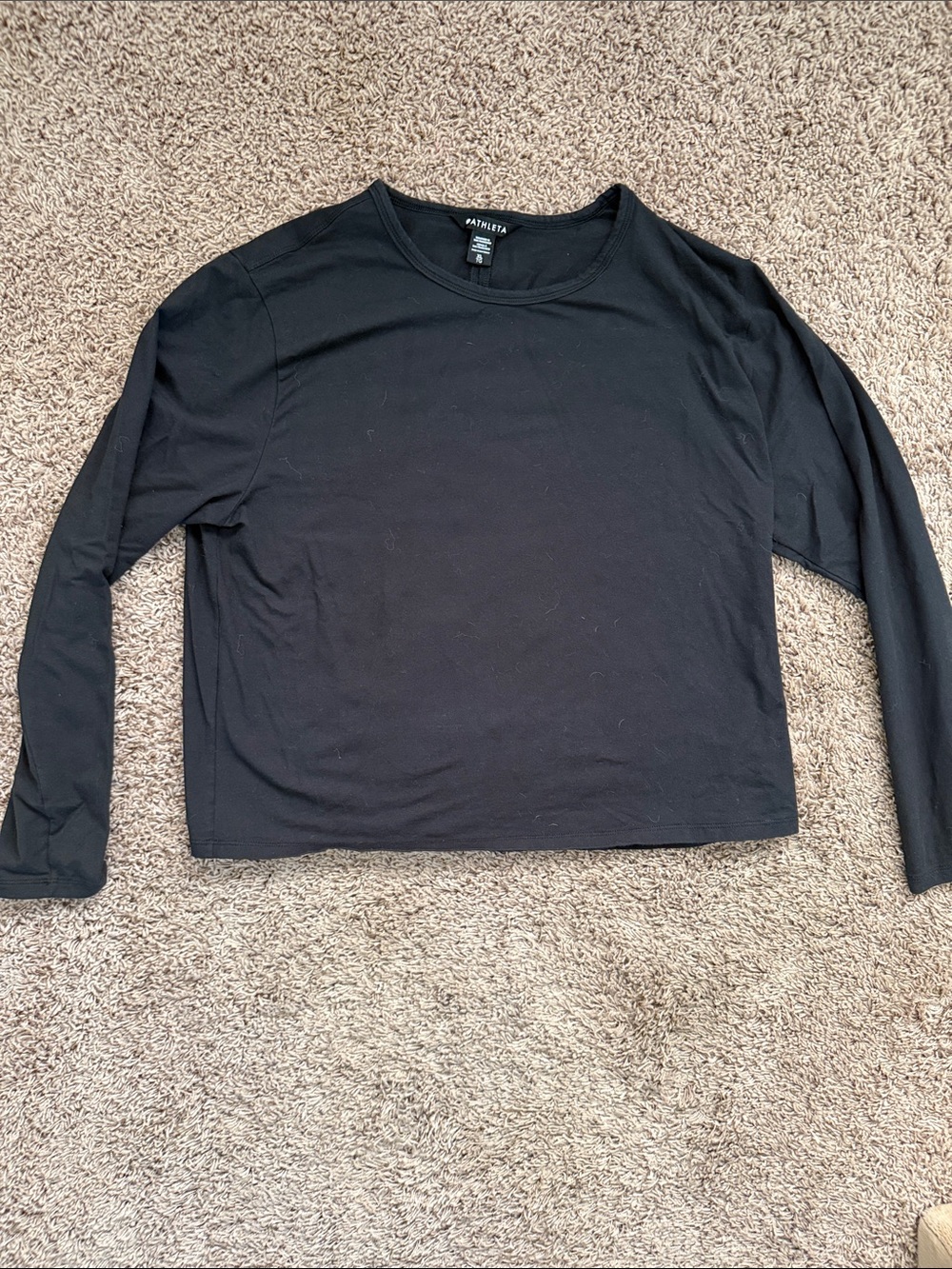 Athleta Black Long-Sleeve Crew Tee